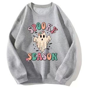 70s Spooky Season Ghost Boho Hippie Halloween Graphic  Sweatshirt